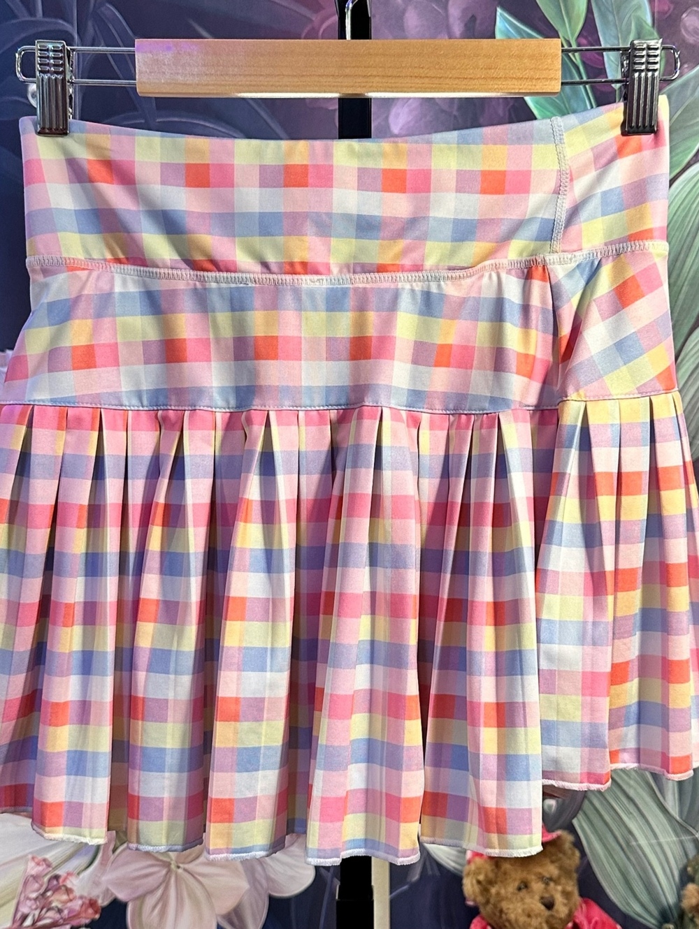 Shop The Mint Girls 14/16 Pastel Plaid Skort Built-In Bike Shorts Preppy